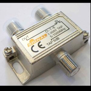 Spliter/distribuitor TAP de semnal 1*IN-2*OUT (atenuare de 1/6dB), in banda de 5-1000Mhz