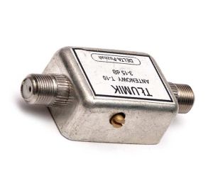 Atenuator reglabil de semnal TV, 1*IN-1*OUT, in banda TV 0-862 MHz, de interior